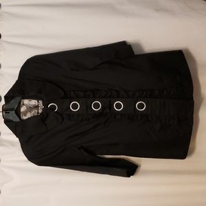 KENSI Black Blouse Blazer with Snaps Size Small